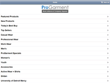 Tablet Screenshot of progarment.com
